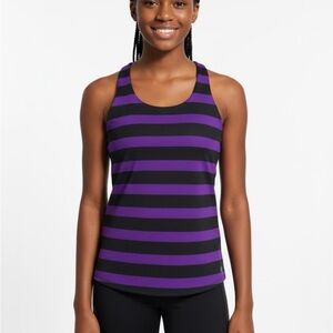 Athleta Purple and Black Striped Tank Top